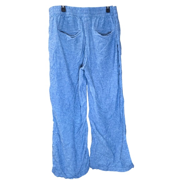 St John's Bay Linen Blend Pants Wide Leg Pull On Casual Comfy Blue XXL - Picture 2 of 3